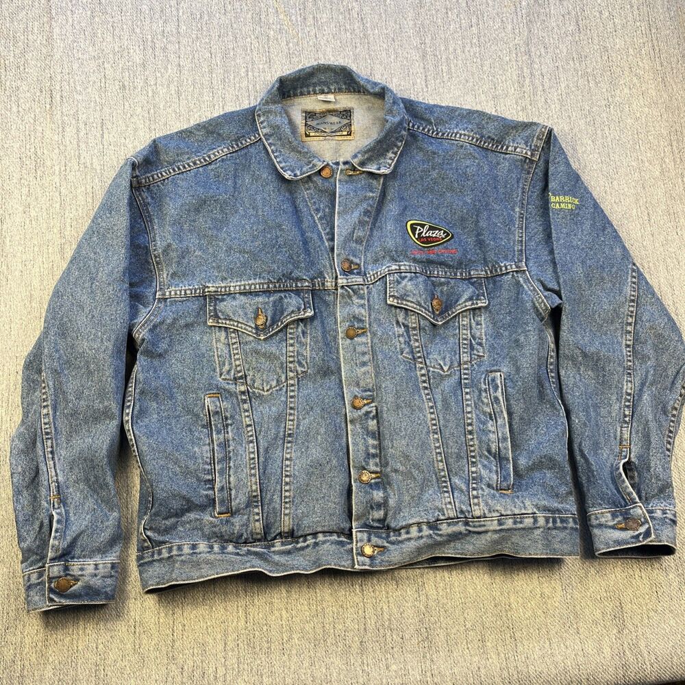 Vintage Plaza Las Vegas Denim Jacket XL Corporate Barrick Gaming Macau HaleMan